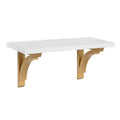 18" Corblynd Traditional Wood Wall Shelf White - Kate & Laurel All Things Decor: MDF Floating Storage, Easy to Install