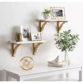 Étagère murale traditionnelle en bois blanc de 45,7 cm (18 po) - Rangement flottant en MDF, facile à installer