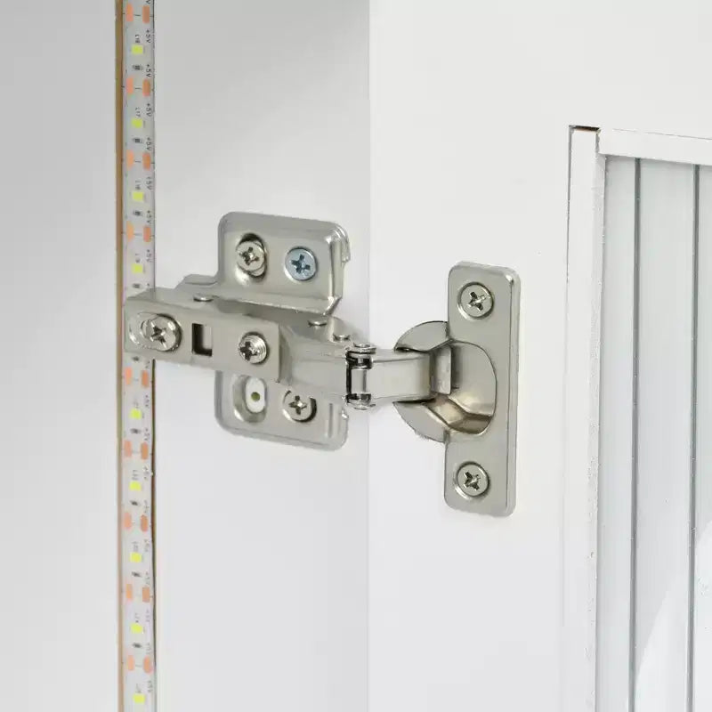 Îlot de cuisine roulant avec table extensible, îlot de cuisine sur roulettes avec lumières LED, prises électriques, 2 portes en verre cannelé