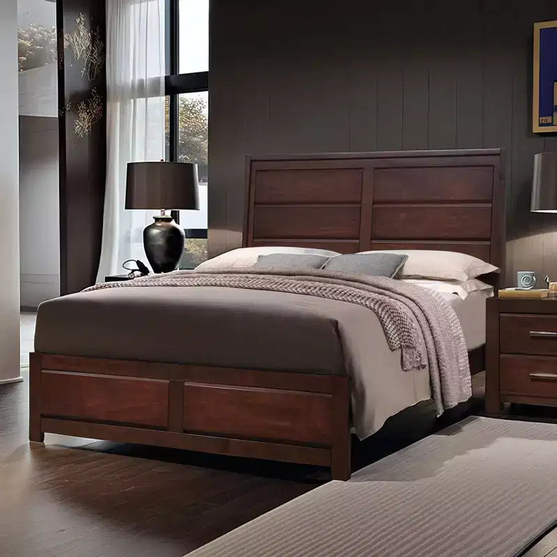 Lit Queen Randolph en bois moderne