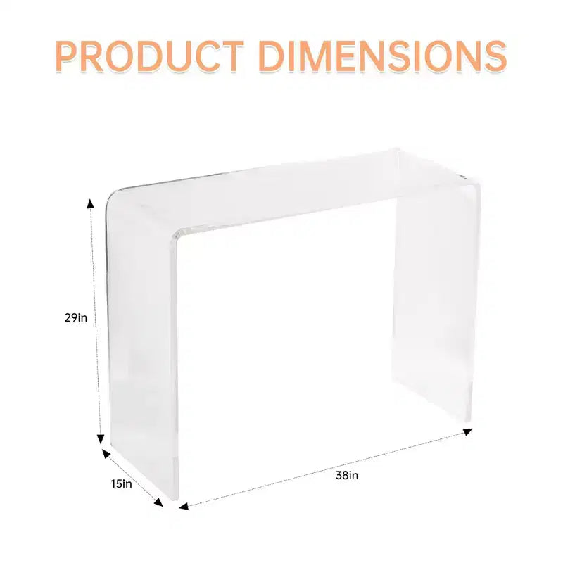 Console moderne en acrylique, table d'appoint étroite transparente, meuble d'appoint compact pour entrée, durable et léger, pour salon ou salle à manger