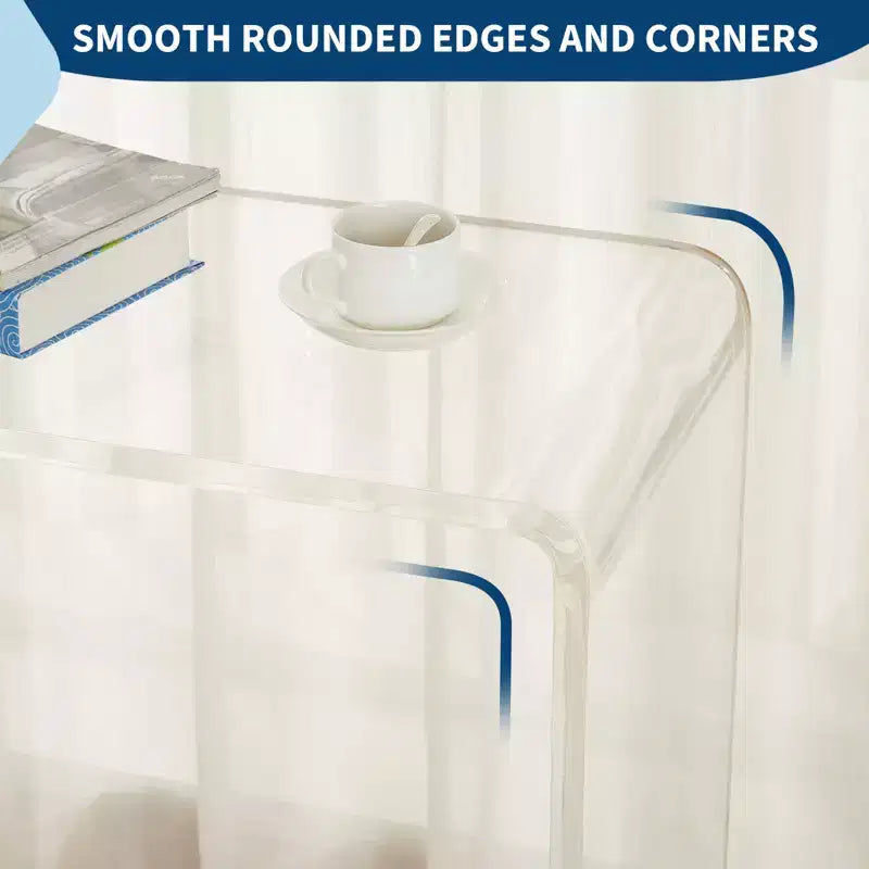 Console moderne en acrylique, table d'appoint étroite transparente, meuble d'appoint compact pour entrée, durable et léger, pour salon ou salle à manger