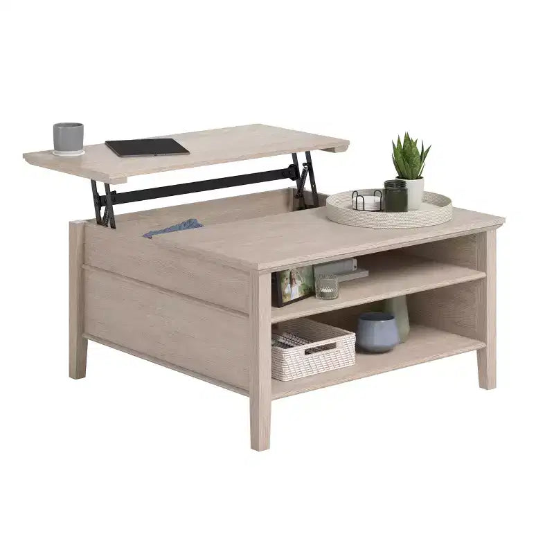 Table basse relevable moderne Valdosta avec rangement intégré