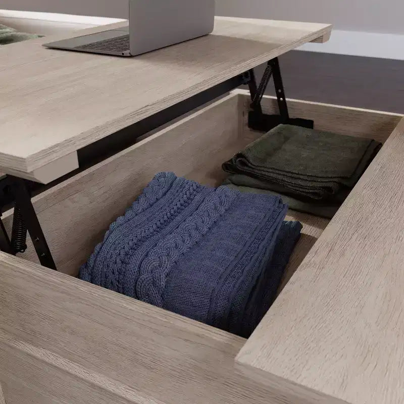Table basse relevable moderne Valdosta avec rangement intégré