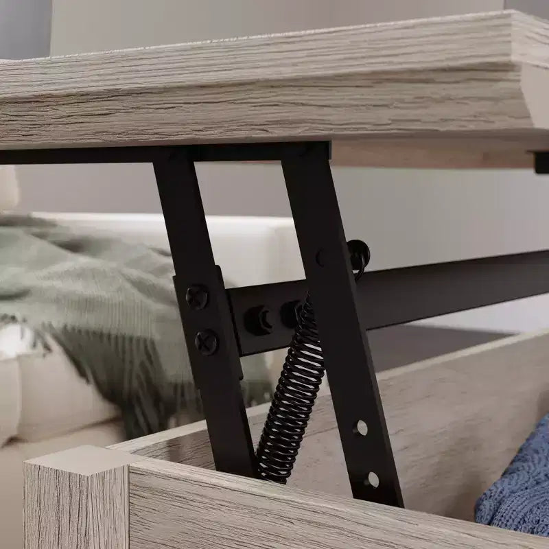 Table basse relevable moderne Valdosta avec rangement intégré