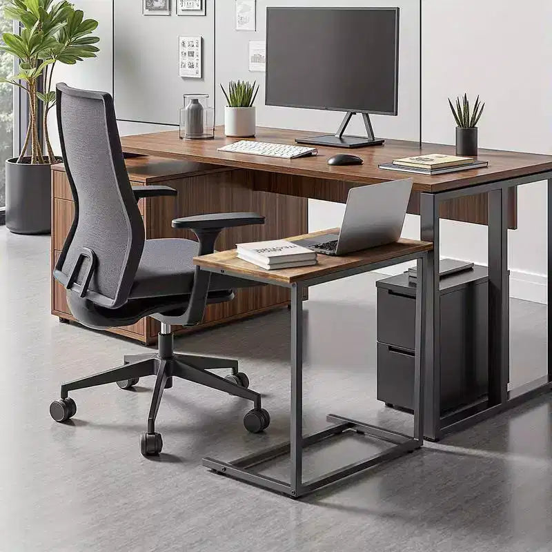 Table d'appoint en C, plateau de canapé pour ordinateur portable, table d'appoint pour café, support pour collations TV, cadre en métal, convient pour tables basses, canapés, salons, chambres à coucher