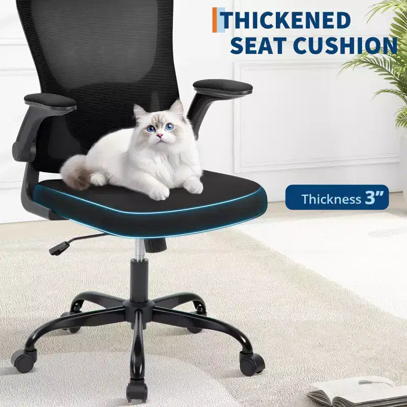 Office Computer Chair with Headrest, Mesh Home Office Chair with Adjustable Back Support & Armrest, High Back Ergonomic Rolling Work Chair for Study