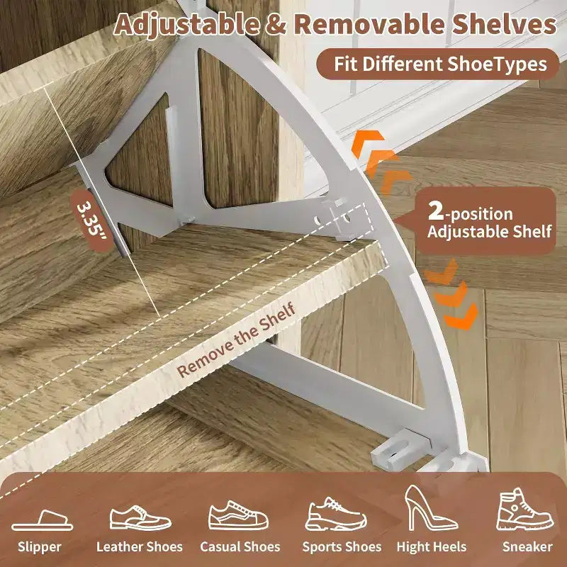 Meuble à chaussures autoportant ultra-mince en rotin avec 4 tiroirs basculants pour entrée - Meuble à chaussures rustique moderne de style ferme pour couloir, hall d'entrée, salon