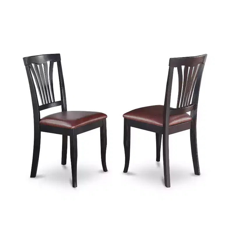 Ensemble de salle à manger avec 2 chaises, table de cuisine ronde à abattants, bois d'hévéa massif, finition brun selle, 42x42 pouces