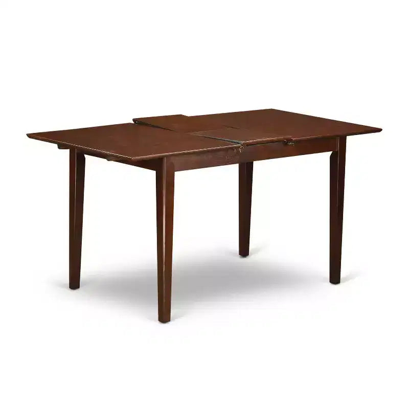 Table de salle à manger rectangulaire de cuisine avec rallonge et 2 chaises Parsons - Tissu lin rustique