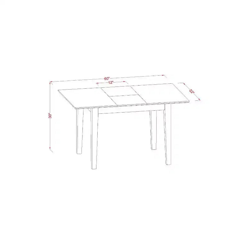 Table de salle à manger rectangulaire de cuisine avec rallonge et 2 chaises Parsons - Tissu lin rustique