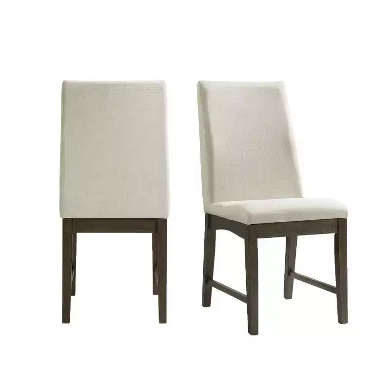 Table ronde Simms hauteur standard et 4 chaises Noyer - : Plateau en verre, Rembourrage crème