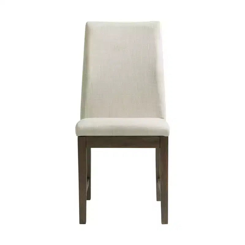 Table ronde Simms hauteur standard et 4 chaises Noyer - : Plateau en verre, Rembourrage crème