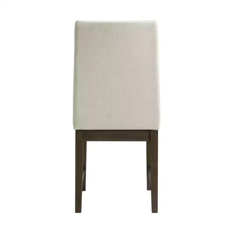 Table ronde Simms hauteur standard et 4 chaises Noyer - : Plateau en verre, Rembourrage crème
