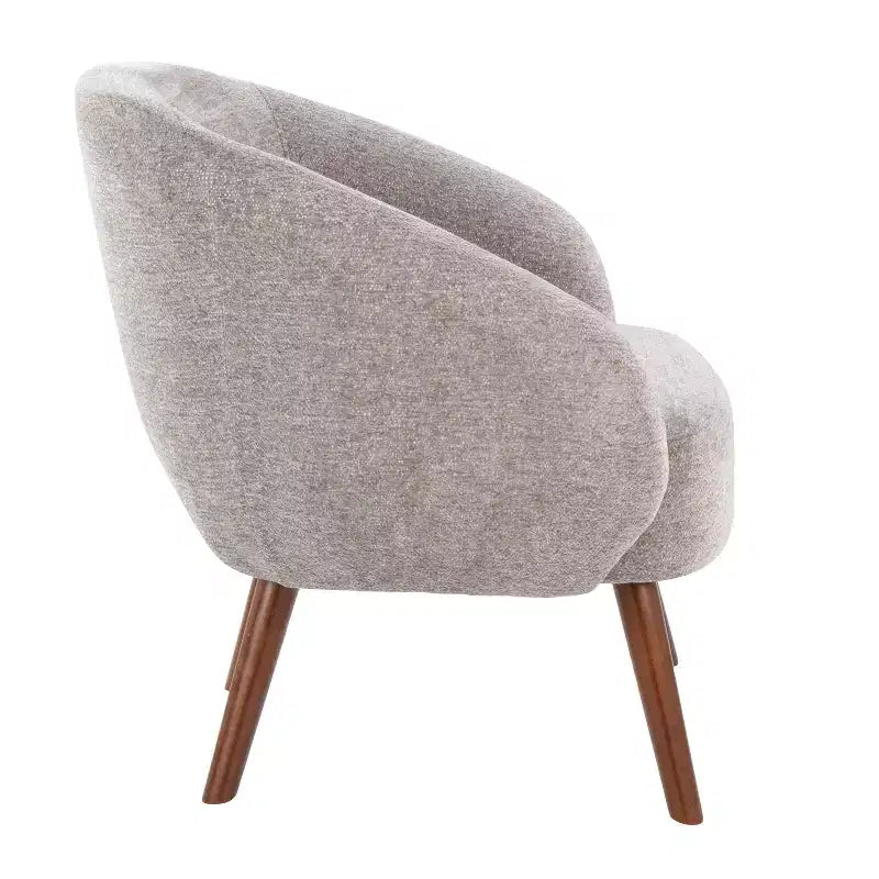 Fauteuil d'appoint en tissu Ashland Lounge en noyer/gris