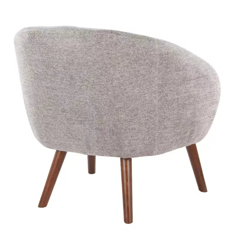 Ashland Lounge Fabric Accent Chair Walnut Wood/Gray