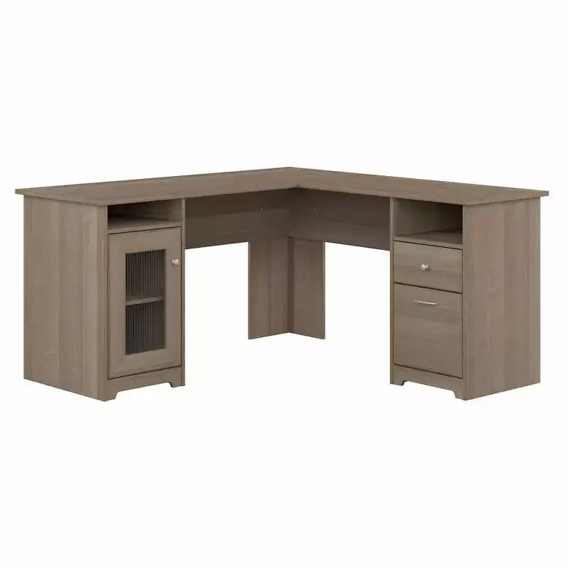 Cabot 60W L Shaped Computer Desk Ash Gray - Bush Furniture