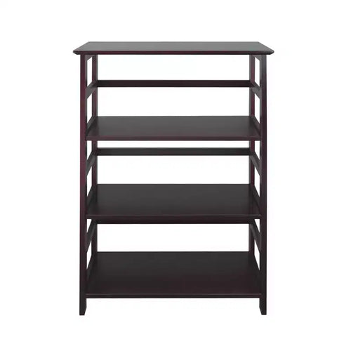 42" 4 Shelf Bookcase Espresso - Flora Home: Solid Wood, Contemporary, Open Back