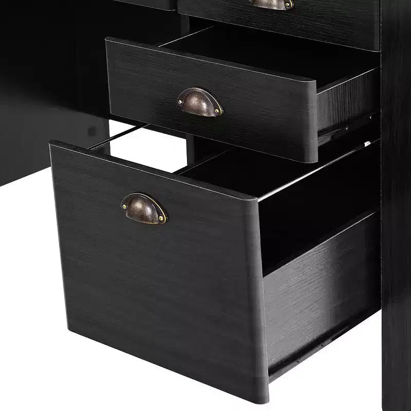 Bureau d'ordinateur PC portable Table d'écriture Poste de travail Meuble d'étude pour étudiant Noir