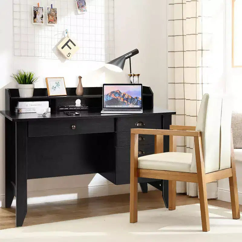 Bureau d'ordinateur PC portable Table d'écriture Poste de travail Meuble d'étude pour étudiant Noir