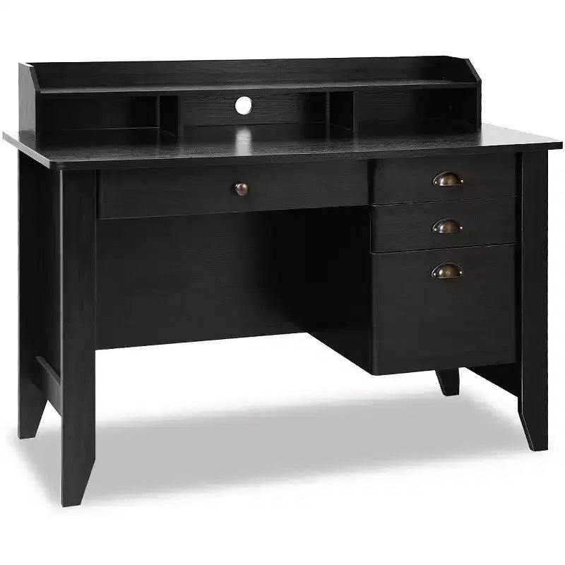 Bureau d'ordinateur PC portable Table d'écriture Poste de travail Meuble d'étude pour étudiant Noir